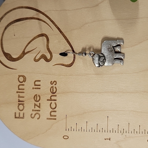 Old English Sheepdog Pewter Earrings - Picture 5 of 7